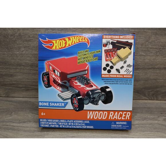 NEW Hot Wheels Wood Racers Bone Shaker car Build your own racer - Picture 2 of 16